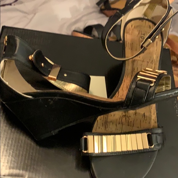 torrid Shoes - Mini Wedge Sandals with Gold Detailing
